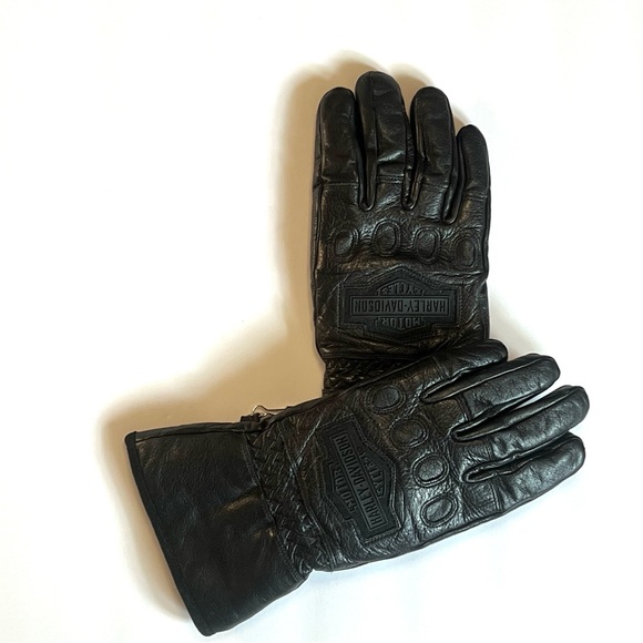 Harley Davidson Gauntlet Motorcycle Riding Gloves Black Leather Size X Small NWO - Picture 1 of 11